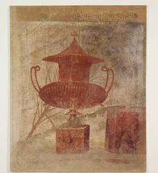 Wandmalereifragment aus dem Peristyl einer Villa in Boscoreale, ca. 50-40 v. Chr.